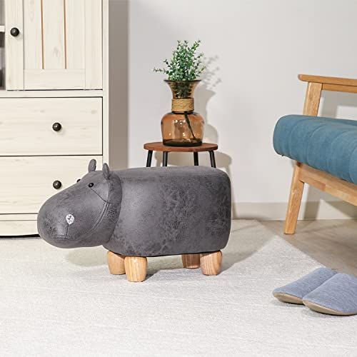 不二貿易 アニマルスツール 幅50 奥行33 高さ27 cm カバ 耐荷重80 kg オットマン 16744 ダークグレーpo 2770 f 51 c