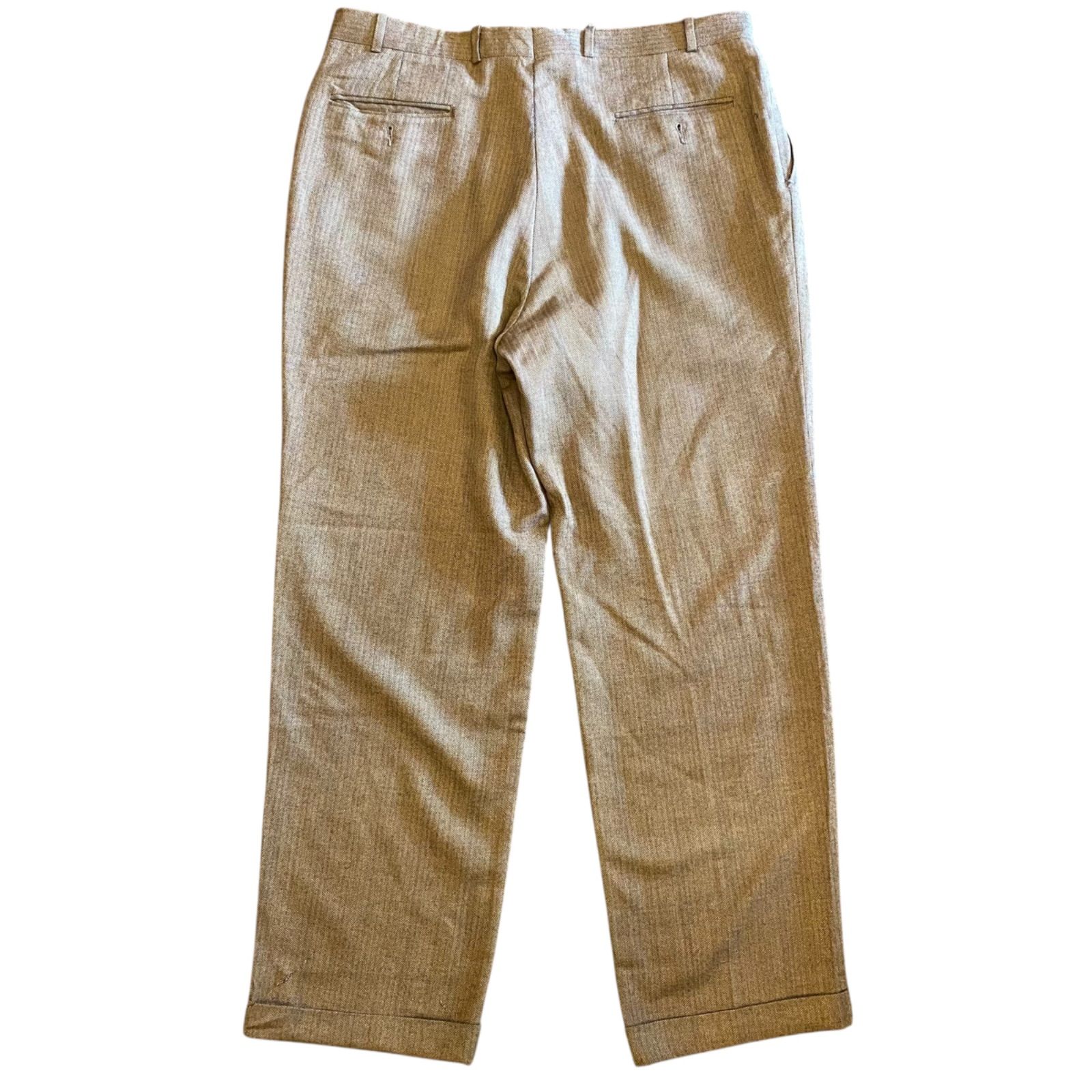 90s】LAUREN Ralph Lauren ヘリンボーン ツイード 2タック スラックス