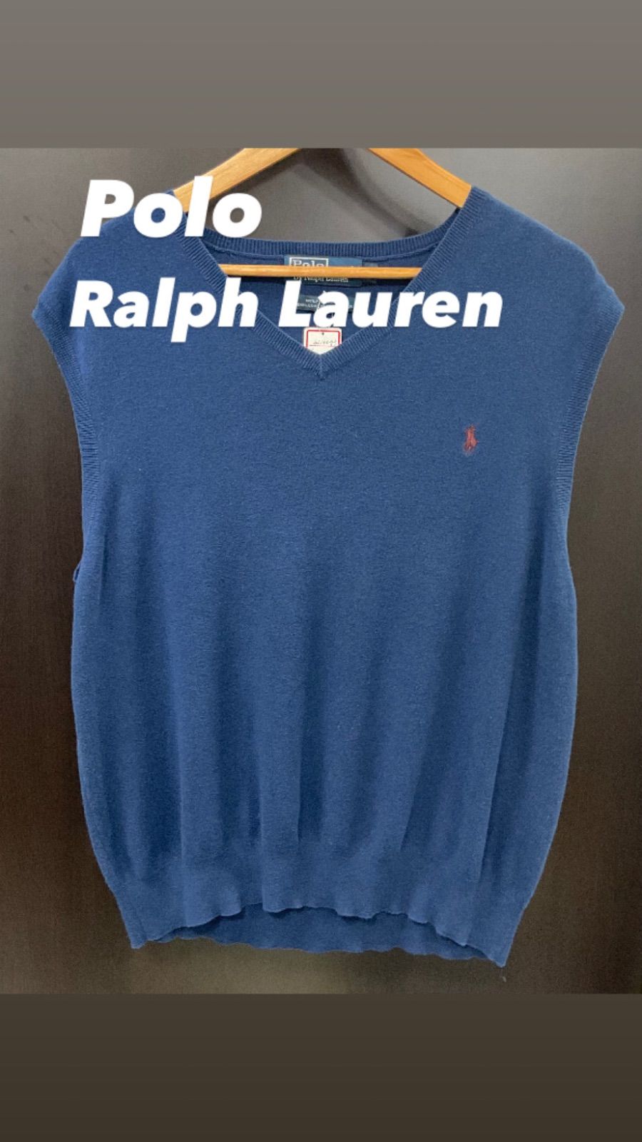Polo RalphLauren ポロ ラルフローレン ニットベスト 紺色 メンズXL