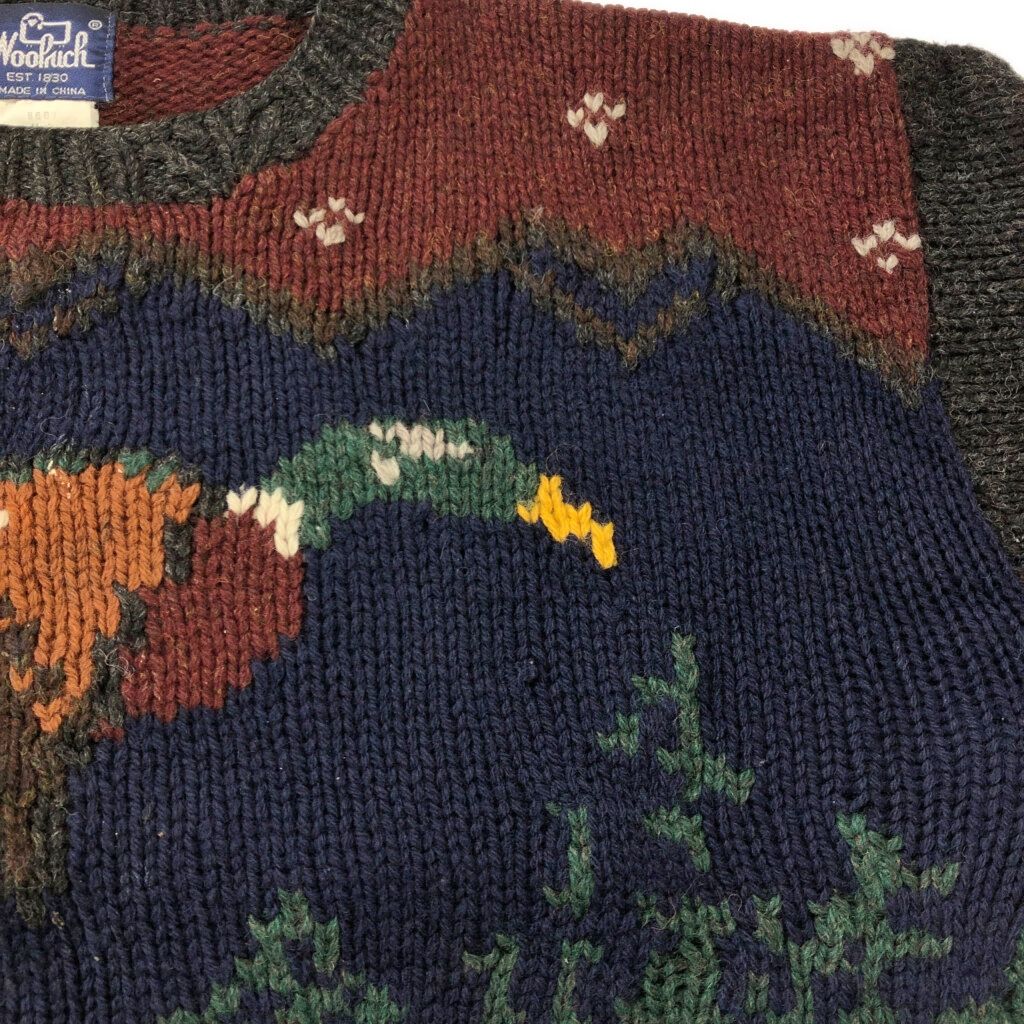 90年代 WOOLRICH ウールリッチ ウールニットセーター アニマル柄