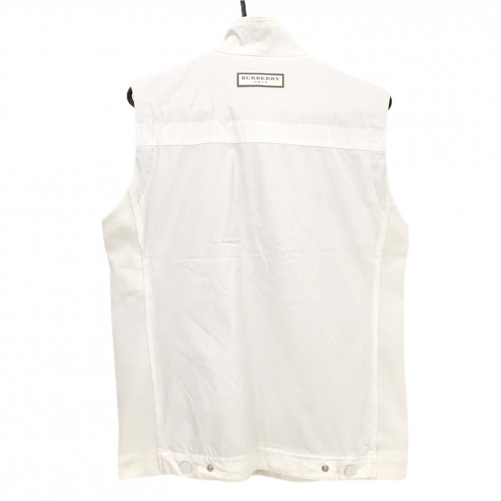 BURBERRY ホワイト Vネックジャケット Lサイズ　ゴルフウェア バーバリーゴルフ アウターベスト 白 サイドリブ メンズ L ゴルフ
