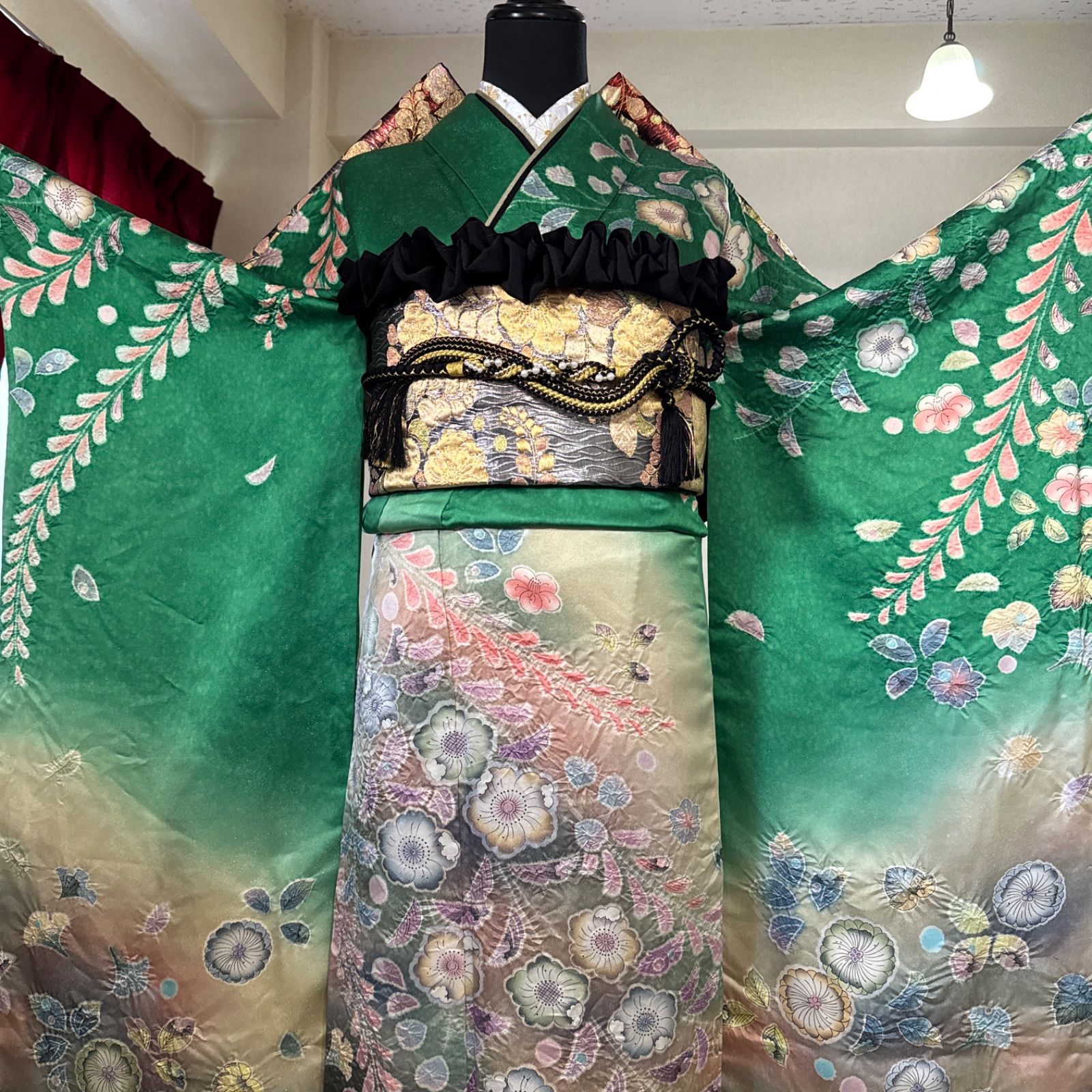 豪華振袖フルセット(6点)・袋帯・半衿・重ね衿・帯締め・帯揚げ