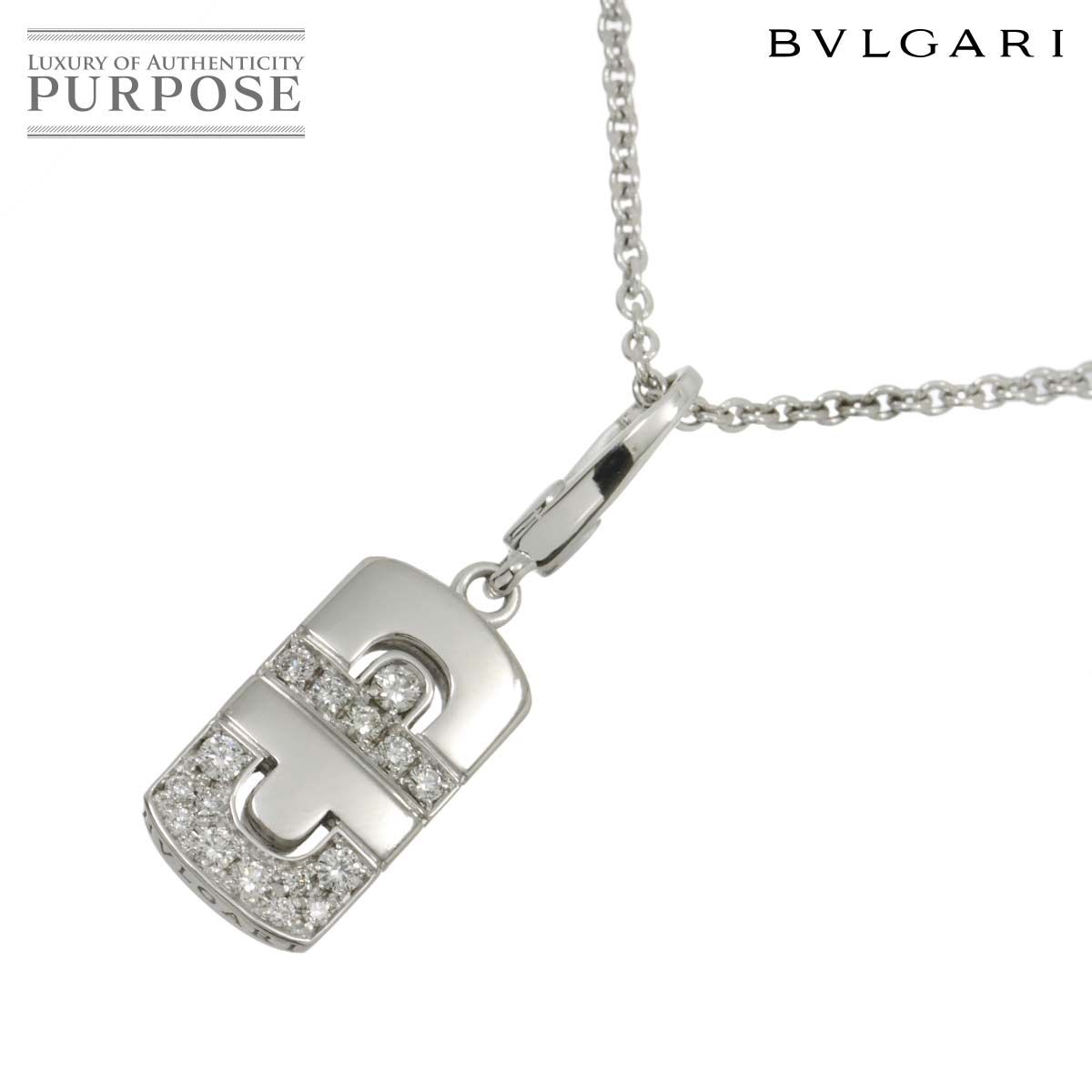 ブルガリ BVLGARI パレンテシ ダイヤ ネックレス 41cm K18 WG ホワイト