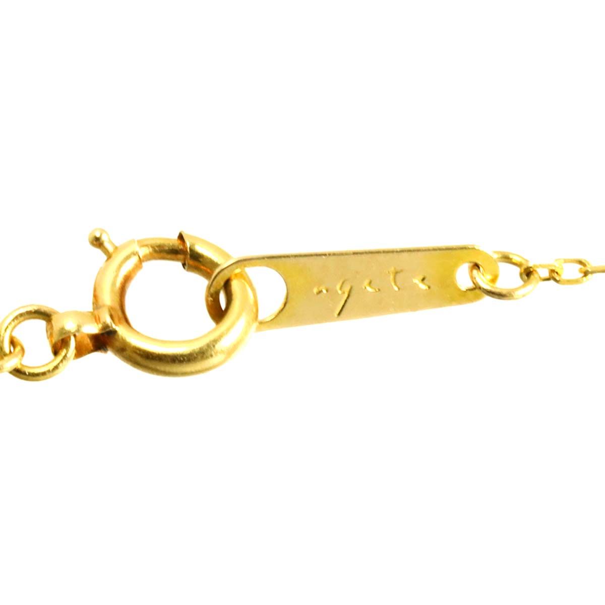 アガット agete ダイヤ 0.10ct ネックレス 41cm K18 YG イエロー 