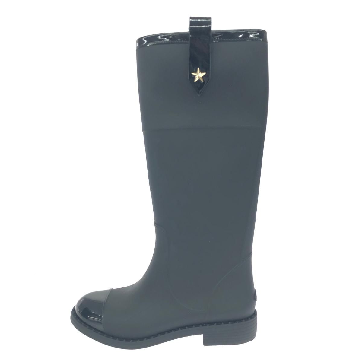 JIMMY CHOO ジミーチュウ レインブーツ 36 ブラック レディース
