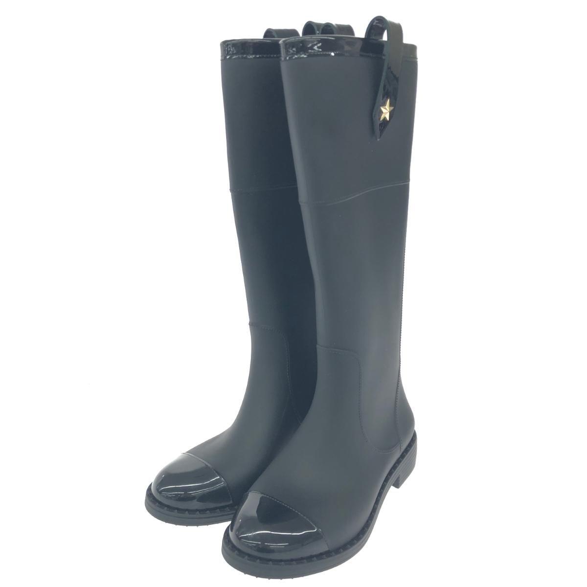 JIMMY CHOO ジミーチュウ レインブーツ 36 ブラック レディース