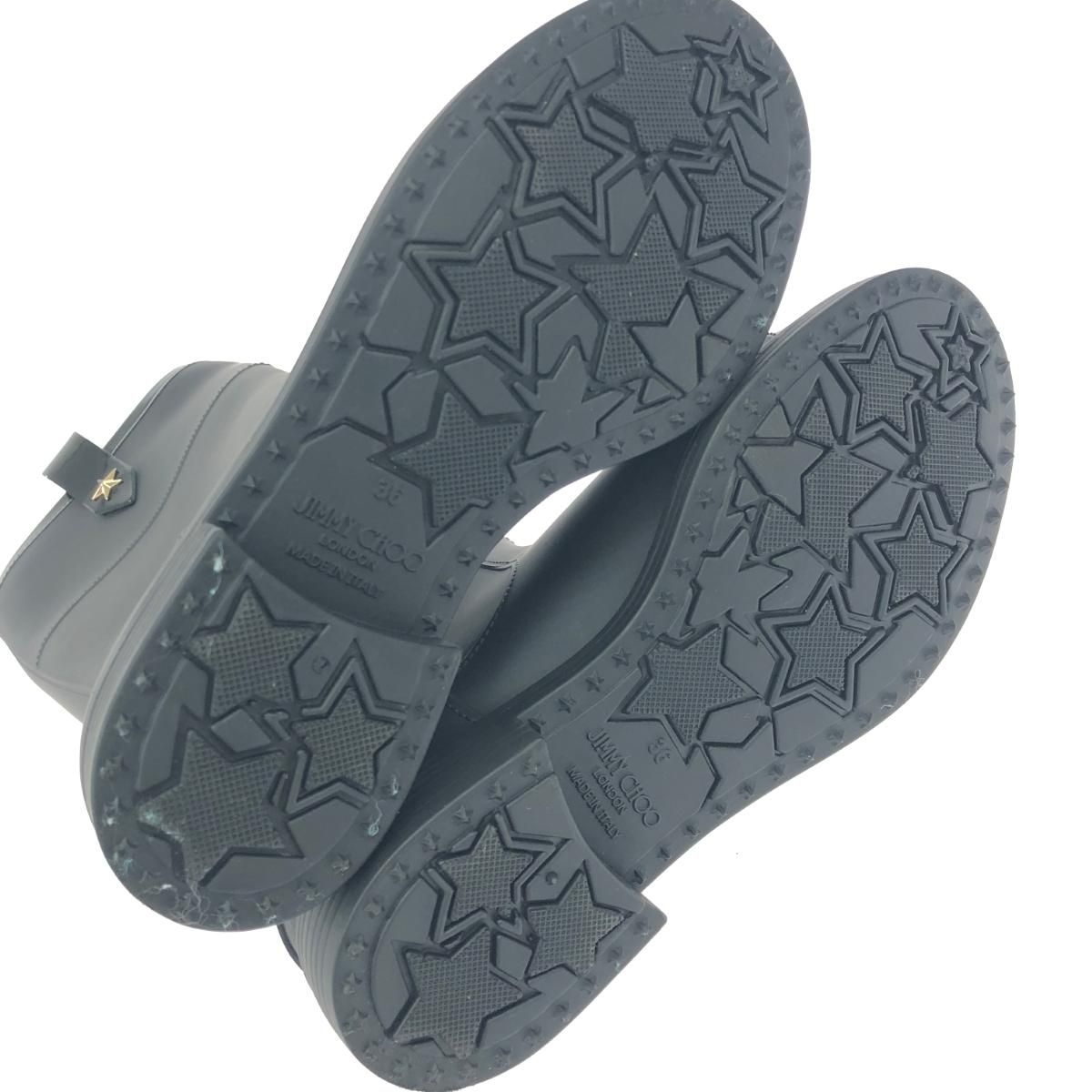 JIMMY CHOO ジミーチュウ レインブーツ 36 ブラック レディース