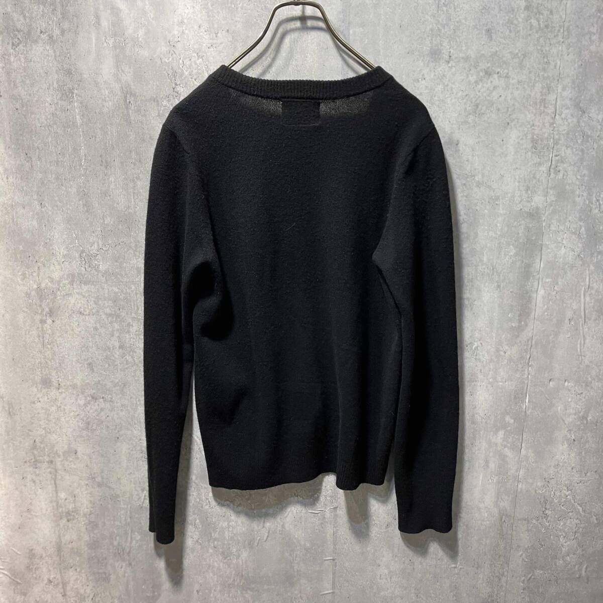 06AW NOIR期 NUMBER(N)INE リペア加工ウールニット サイズ2 ブラック