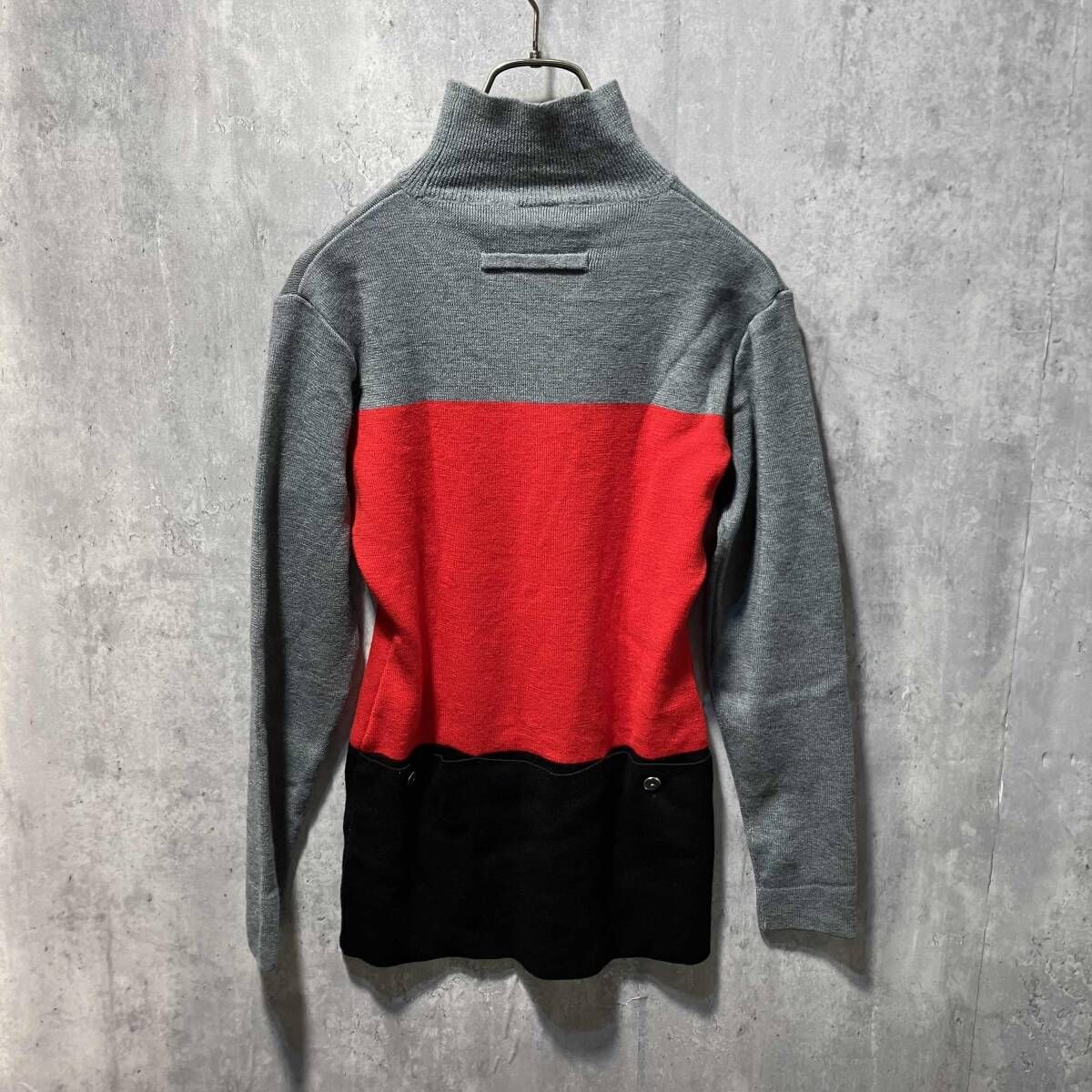 JEAN PAUL GAULTIER femme archiveブルゾン 40 00s archive JEAN PAUL GAULTIER FEMME バイカラーウールニット サイズ