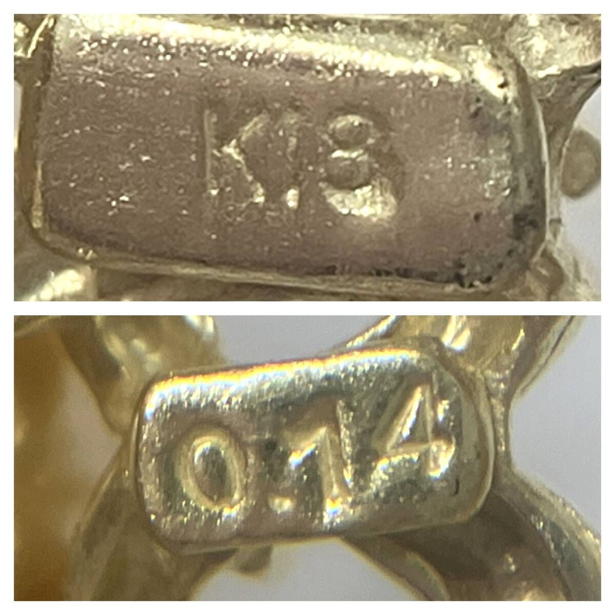 K18 18金 トップブローチ ダイヤ0.14ct 13.6g 南洋真珠 約12.3mm