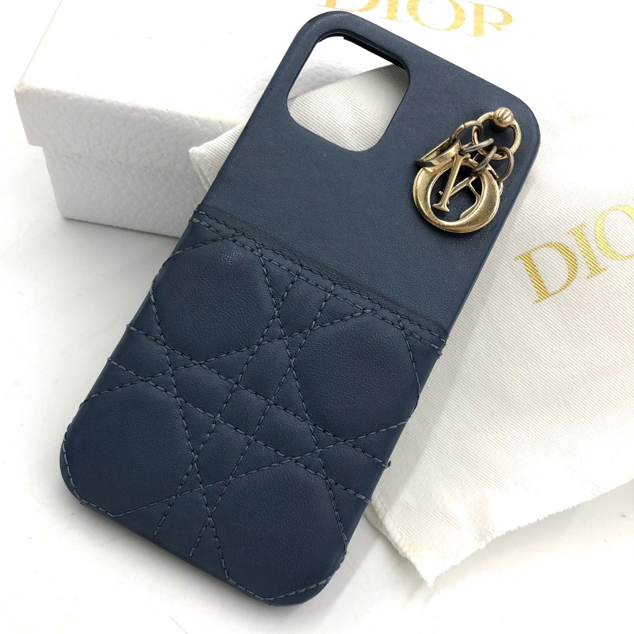 DIOR ディオール iPhoneケース レディディオール カナージュ 紺 箱