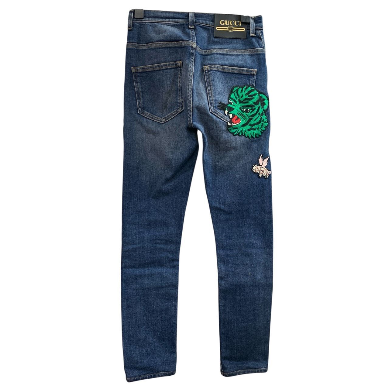 2072 美品 GUCCI ブリーチデニムパンツ ミケーレ期 タイガー 刺繍