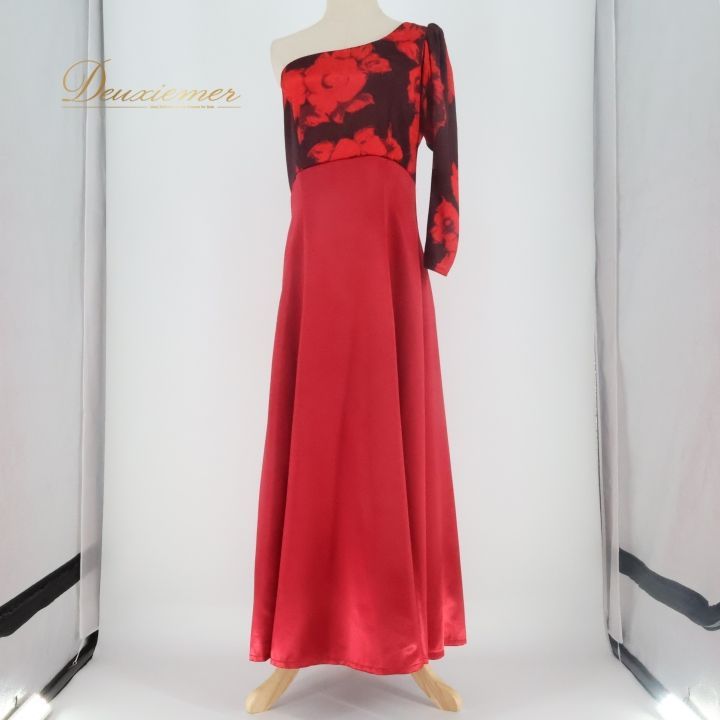 フラダンス 衣装 ワンピース ドレス レッド系 アロハスタンダード 日本