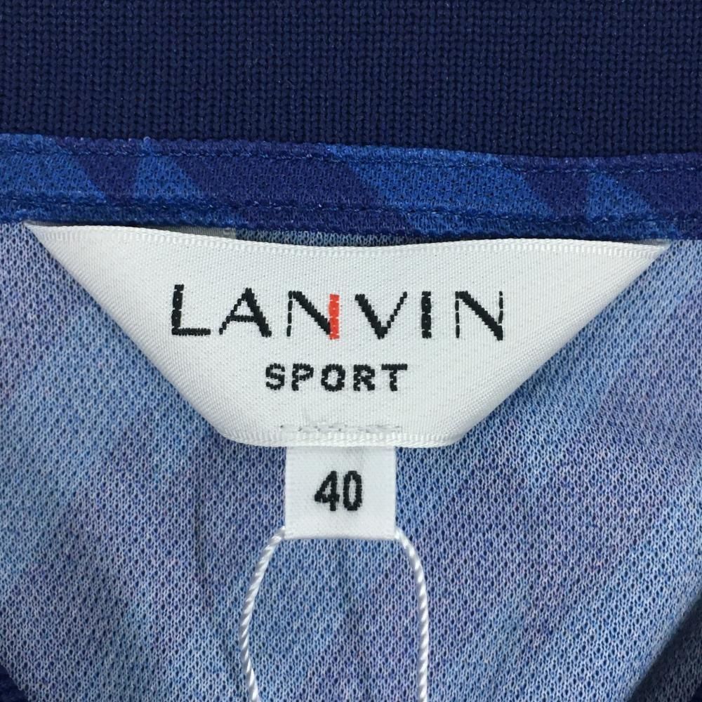 新品】ランバンスポール 長袖ポロシャツ ブルー系×ネイビー メンズ 40