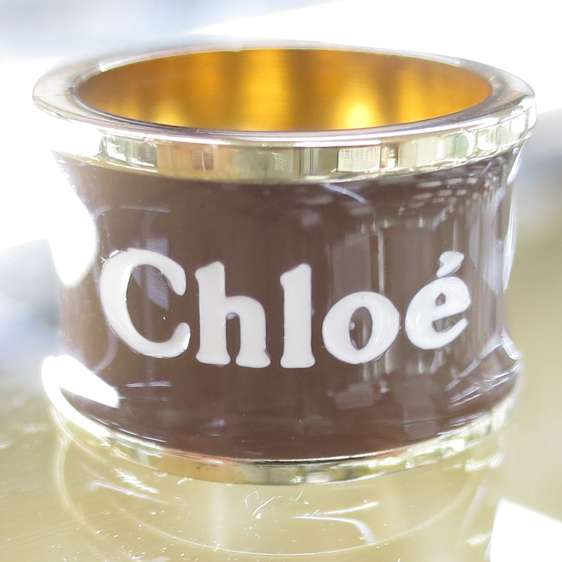 Chloe クロエ 13号付近 指輪 ロゴリング ブラウン - メルカリ
