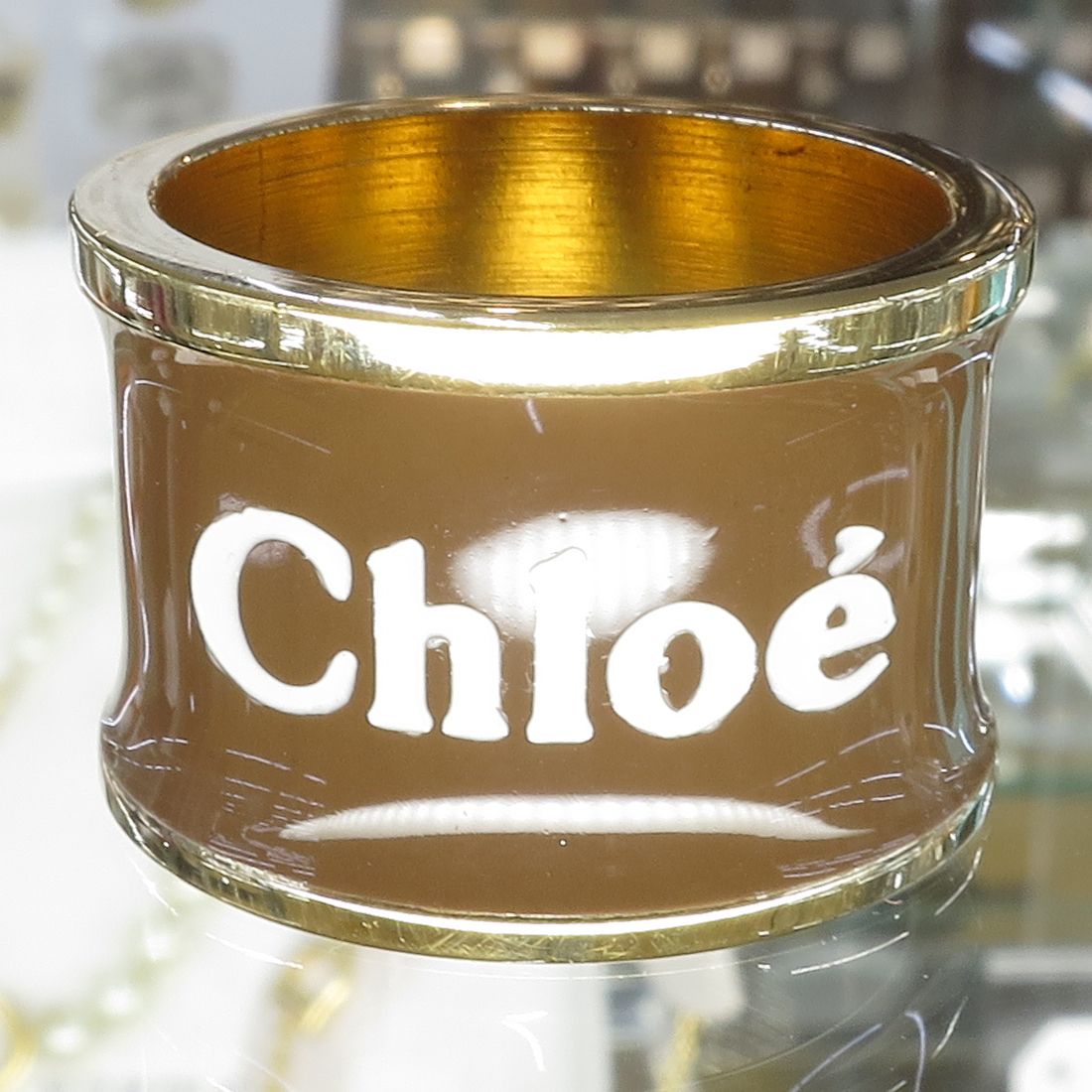 Chloe クロエ 13号付近 指輪 ロゴリング ブラウン - メルカリ
