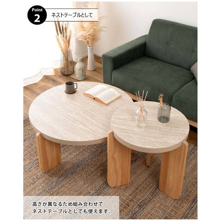 大理石風 ラウンドテーブル ( L サイズ ) 。 - メルカリ