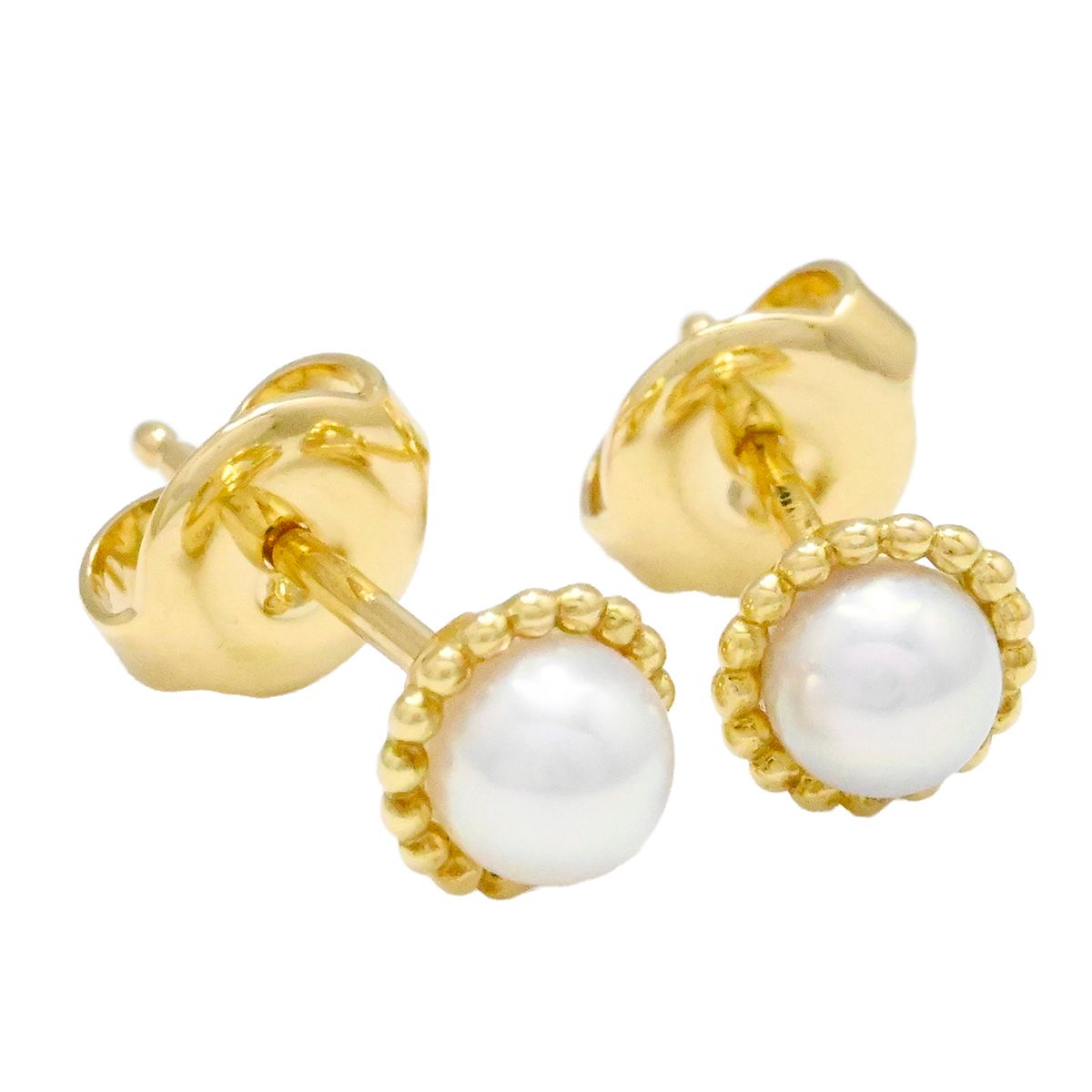 ミキモト MIKIMOTO K18YG イエローゴールド ベビーパール ピアス 