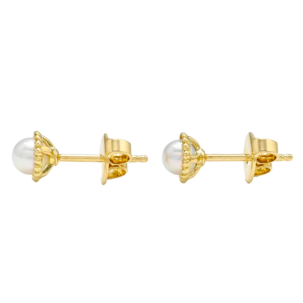 ミキモト MIKIMOTO K18YG イエローゴールド ベビーパール ピアス 