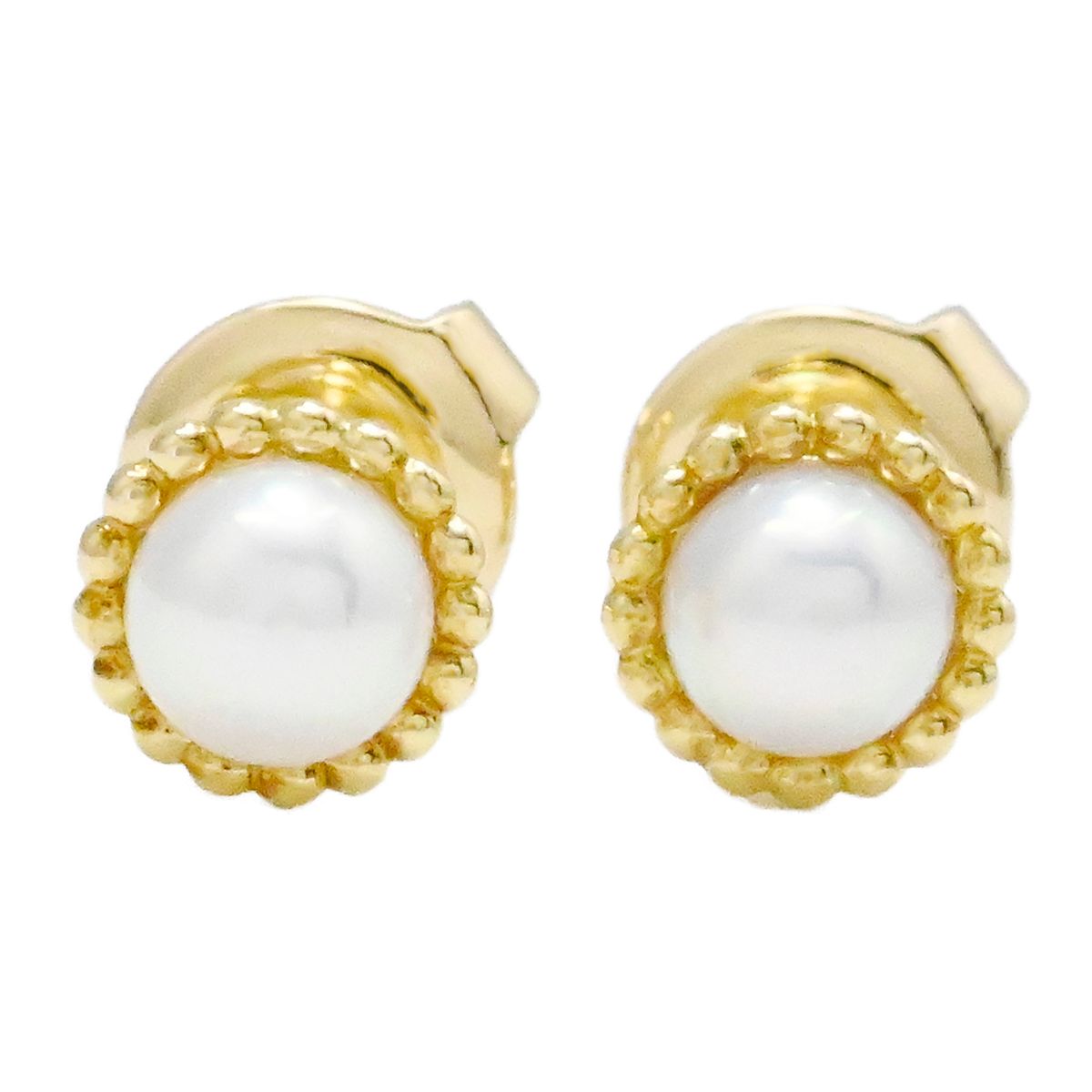 ミキモト MIKIMOTO K18YG イエローゴールド ベビーパール ピアス 
