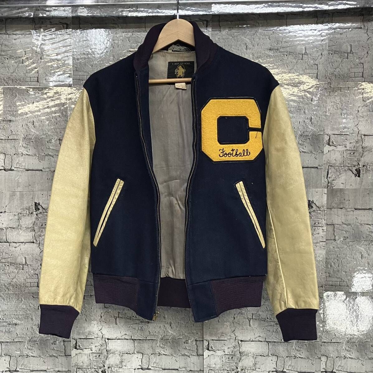 60s GOLDEN BEAR ゴールデンベアー スタジャン 黒タグ ウール サイズXS