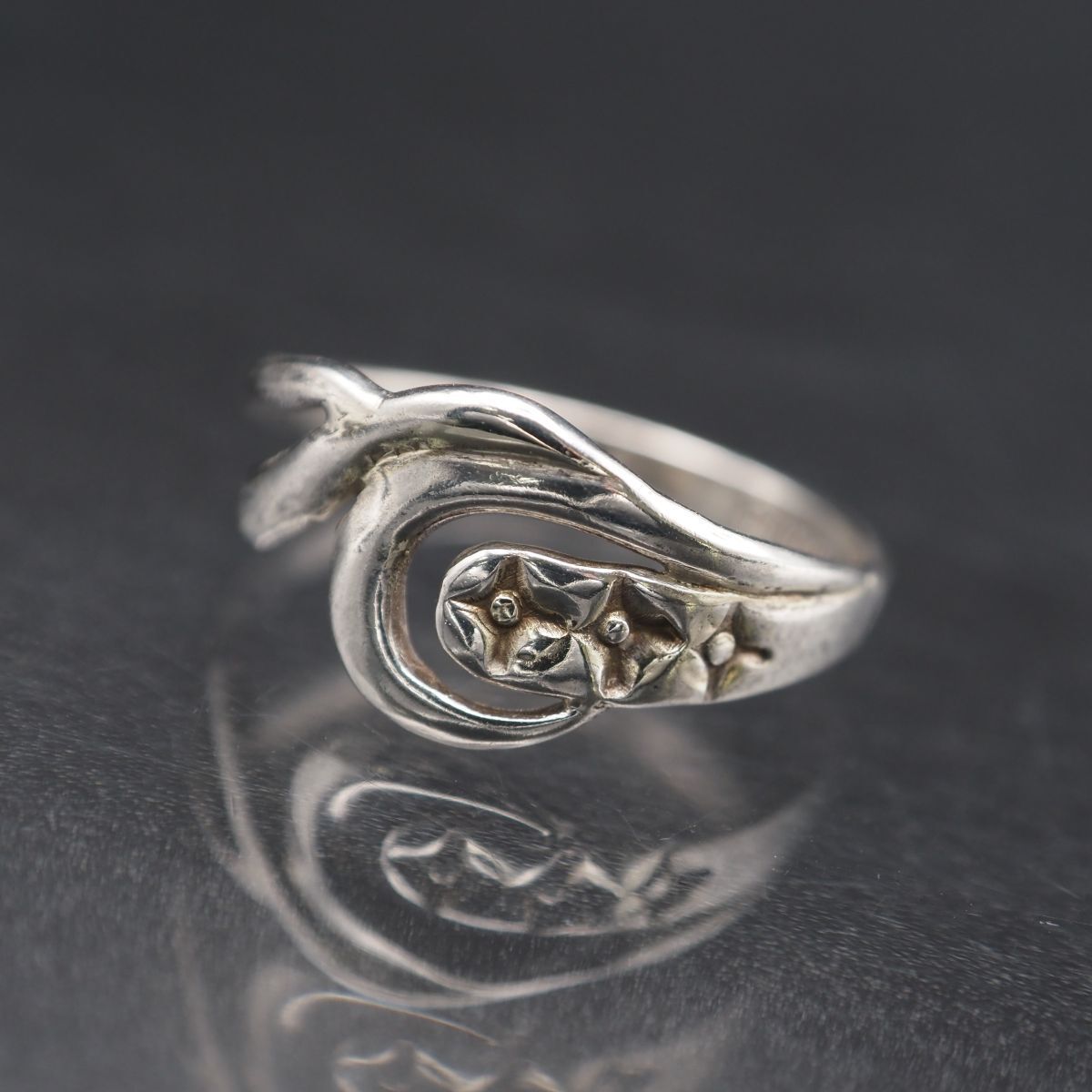 M064 ヴィンテージ SILVER刻印 リング デザイン シルバー 指輪 15号