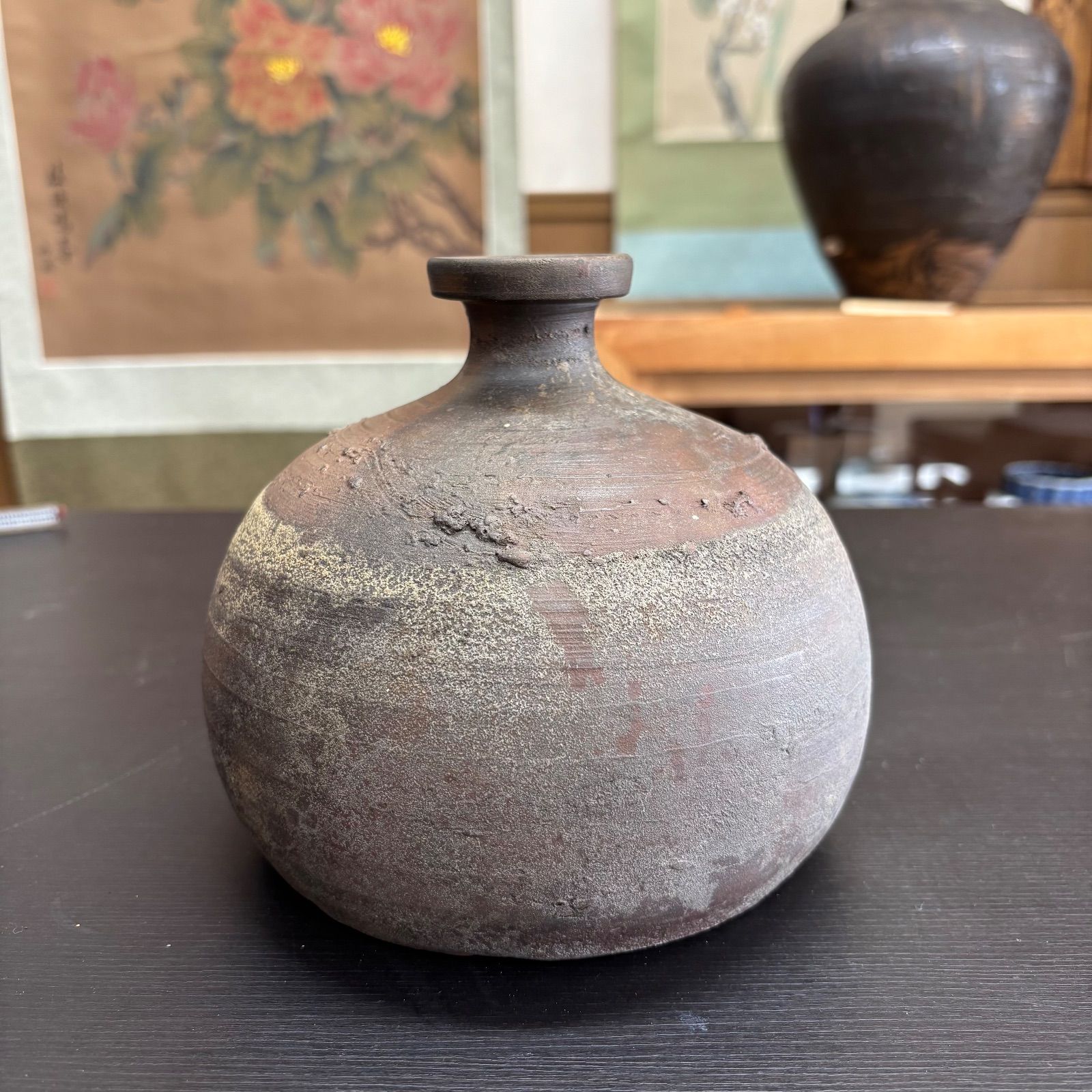 古備前 小壺 花入｜室町時代頃（箱書）｜焼締 壺 共箱付｜古陶磁