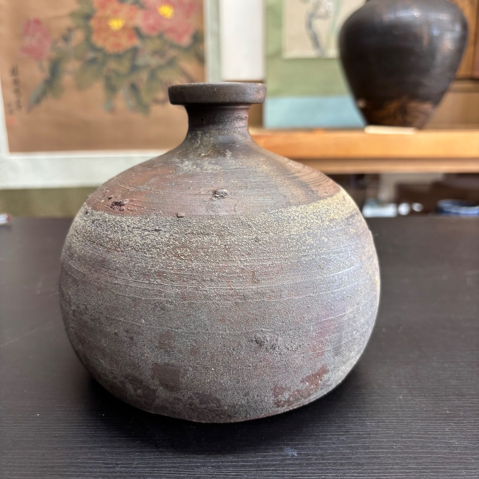 古備前 小壺 花入｜室町時代頃（箱書）｜焼締 壺 共箱付｜古陶磁