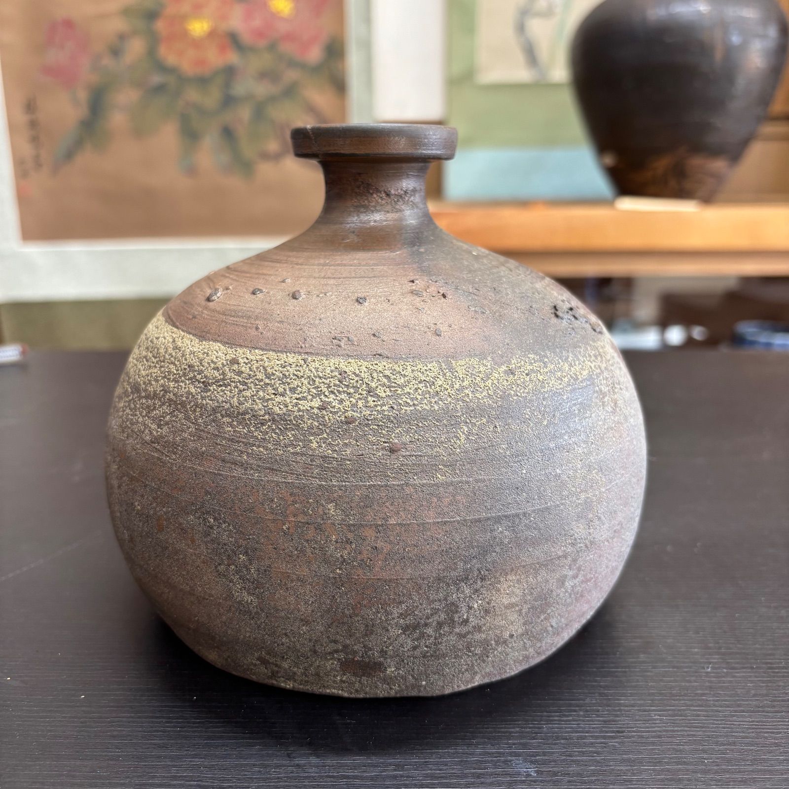 古備前 小壺 花入｜室町時代頃（箱書）｜焼締 壺 共箱付｜古陶磁