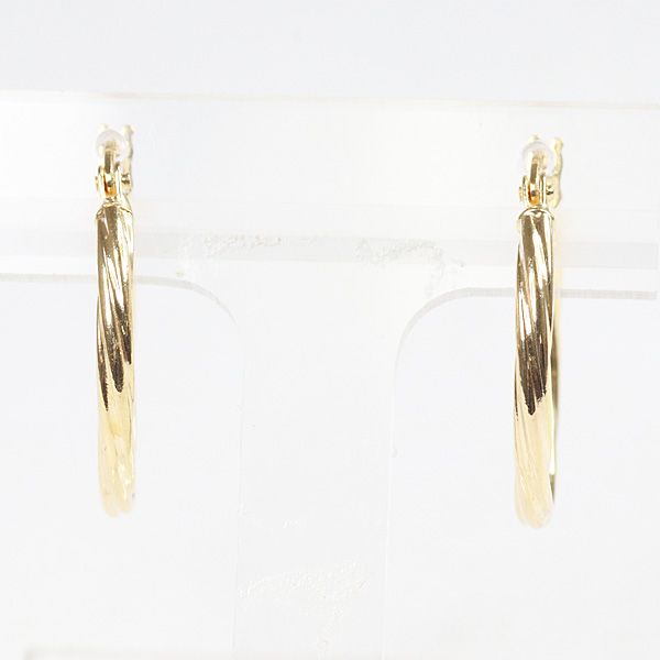 ウノアエレ UNOAERRE K18YG フープピアス 1.0g 丸 750YG ロープ