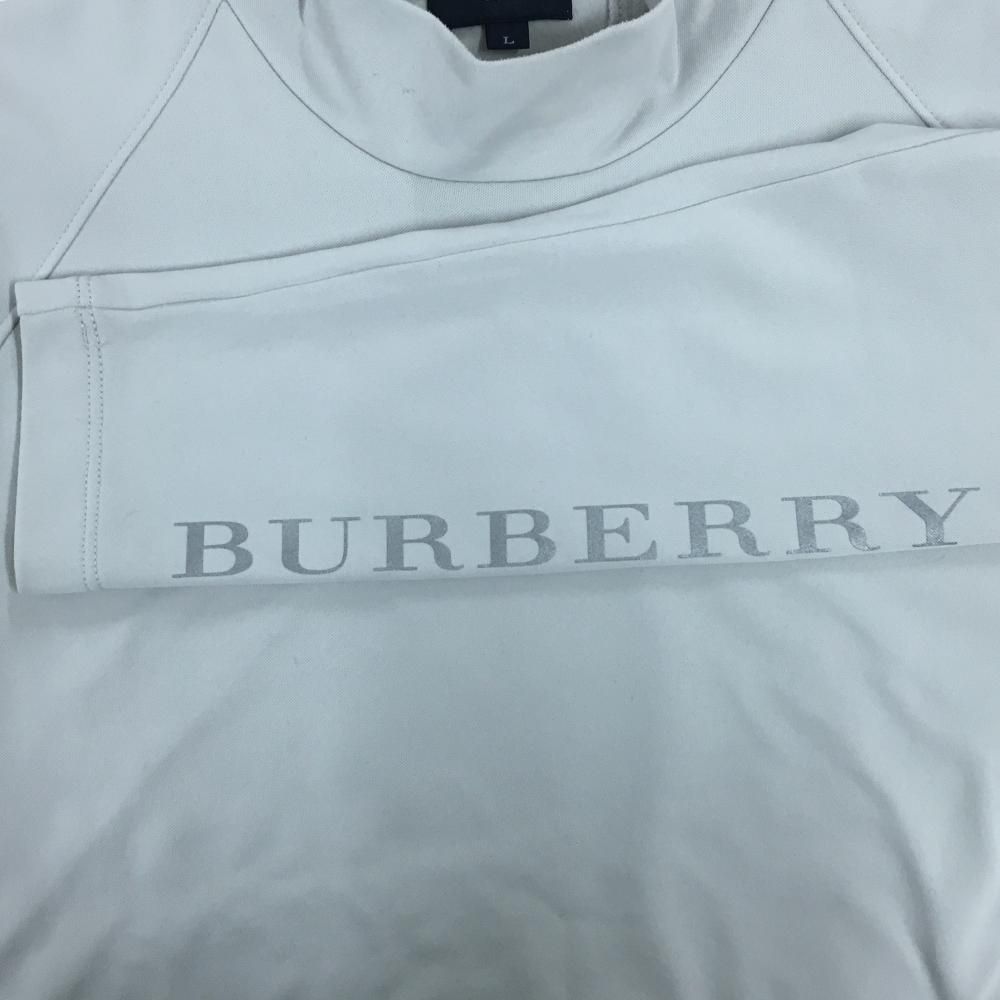 美品】バーバリーゴルフ 長袖ハイネックシャツ ライトグレー 裏起毛 袖