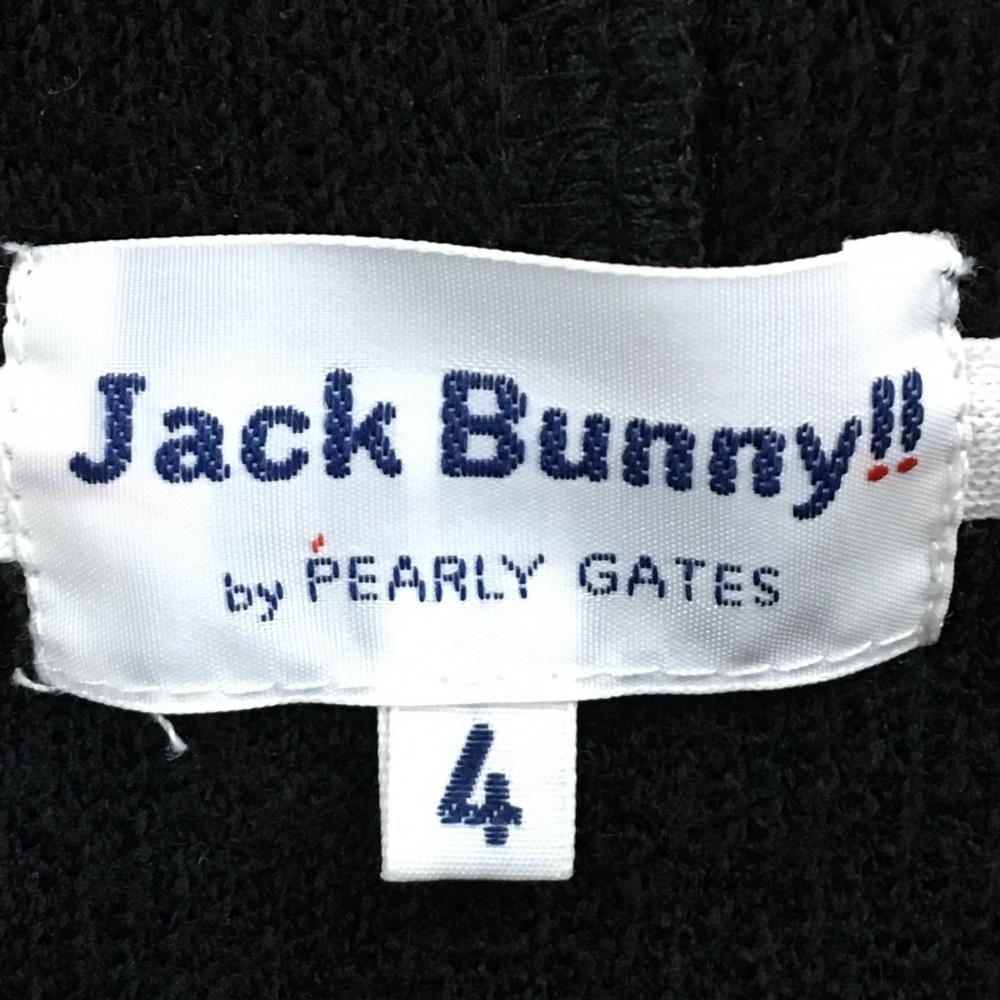 新品・タグ無し　Jack Bunny!! ゴルフウェア　ハーフジッパーセーター ジャックバニー フード付きセーター 黒 ハーフジップ ロゴ刺しゅう