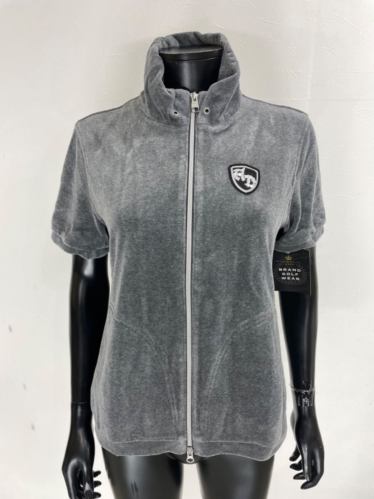 USED】adabat アダバット 綿 ダブルジップ 半袖 ジャケット ワッペン