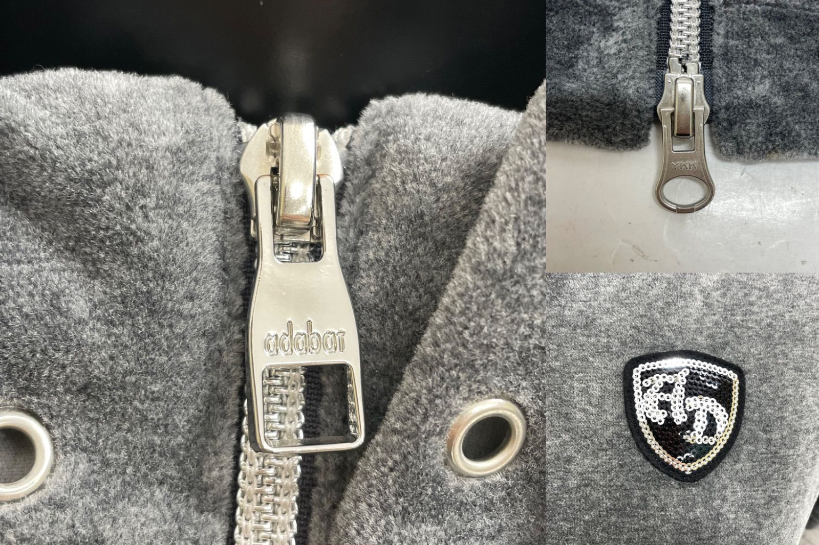 USED】adabat アダバット 綿 ダブルジップ 半袖 ジャケット ワッペン