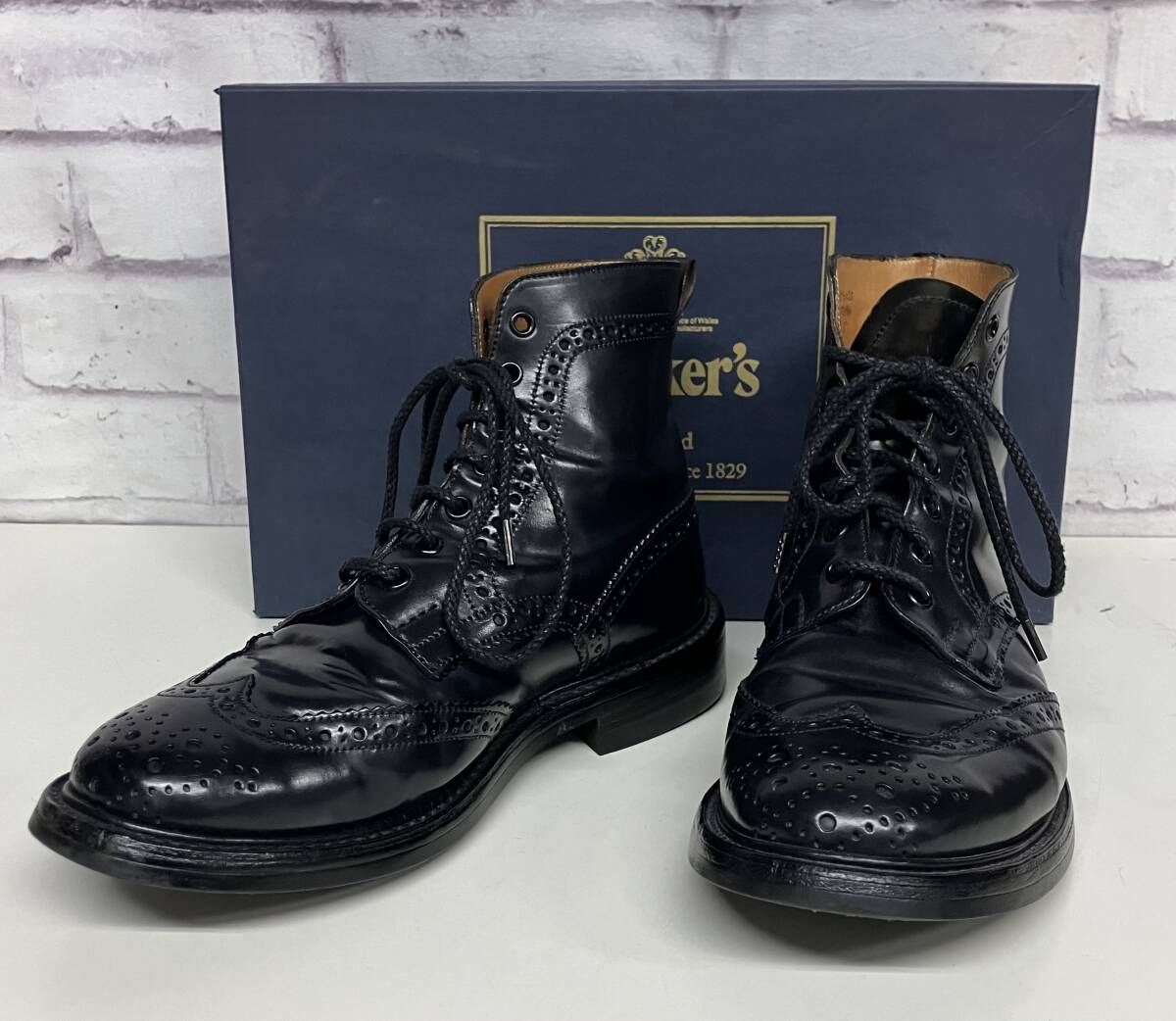 箱あり】Tricker's トリッカーズ カントリーブーツ ウィングチップ