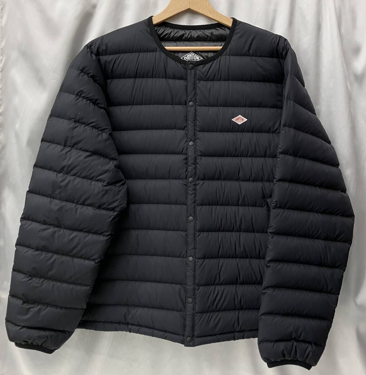 DANTON ダントン ダウンジャケット ノーカラー サイズ XL 黒 ブラック