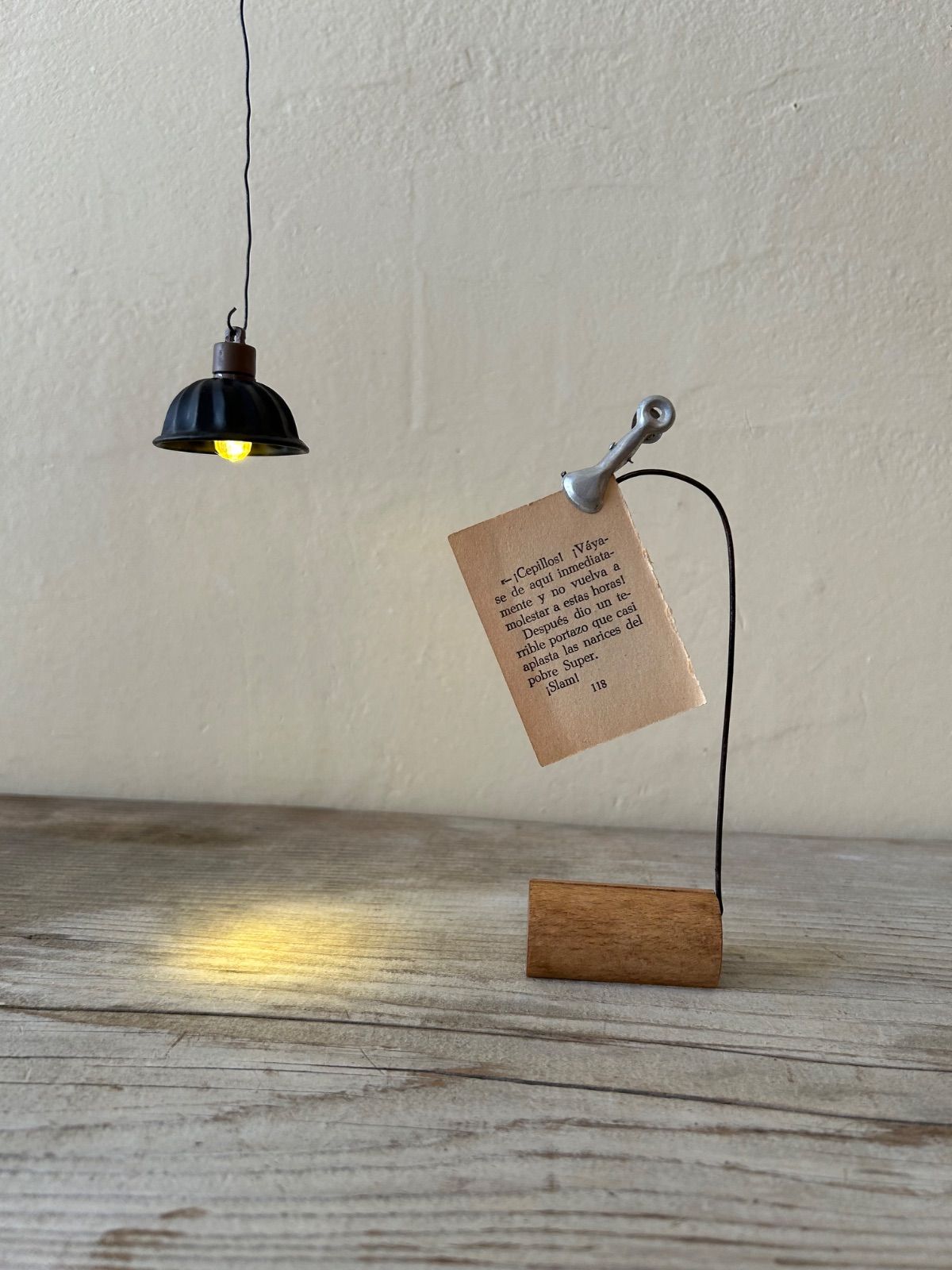 古道具木製電池ランプ アンティーク風雑貨 ハンドメイド古材ランプ