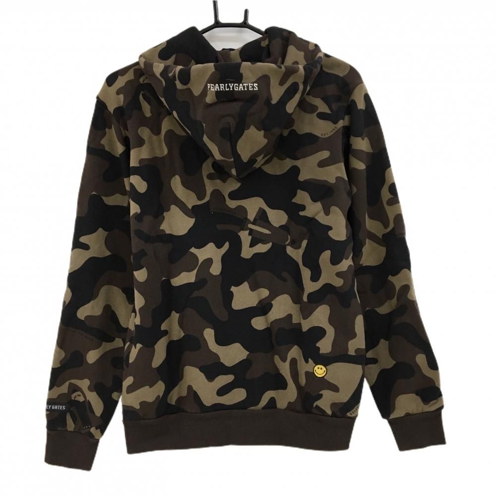 パーリーゲイツ ジップパーカー ブラウン×黒 カモフラ 迷彩 ジャケット