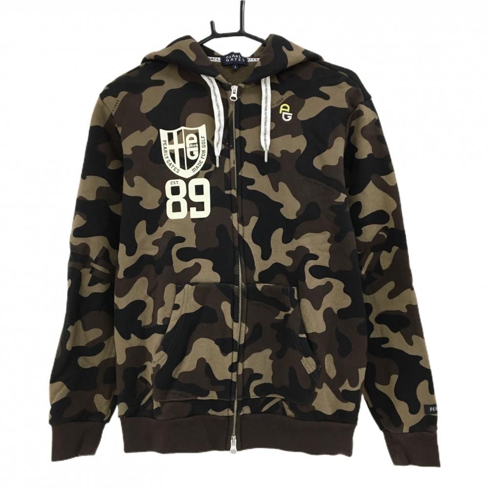 パーリーゲイツ ジップパーカー ブラウン×黒 カモフラ 迷彩 ジャケット