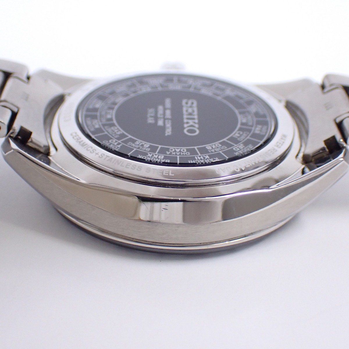 SEIKO セイコー ブライツ ワールドタイム ソーラー電波 メンズ 黒文字 