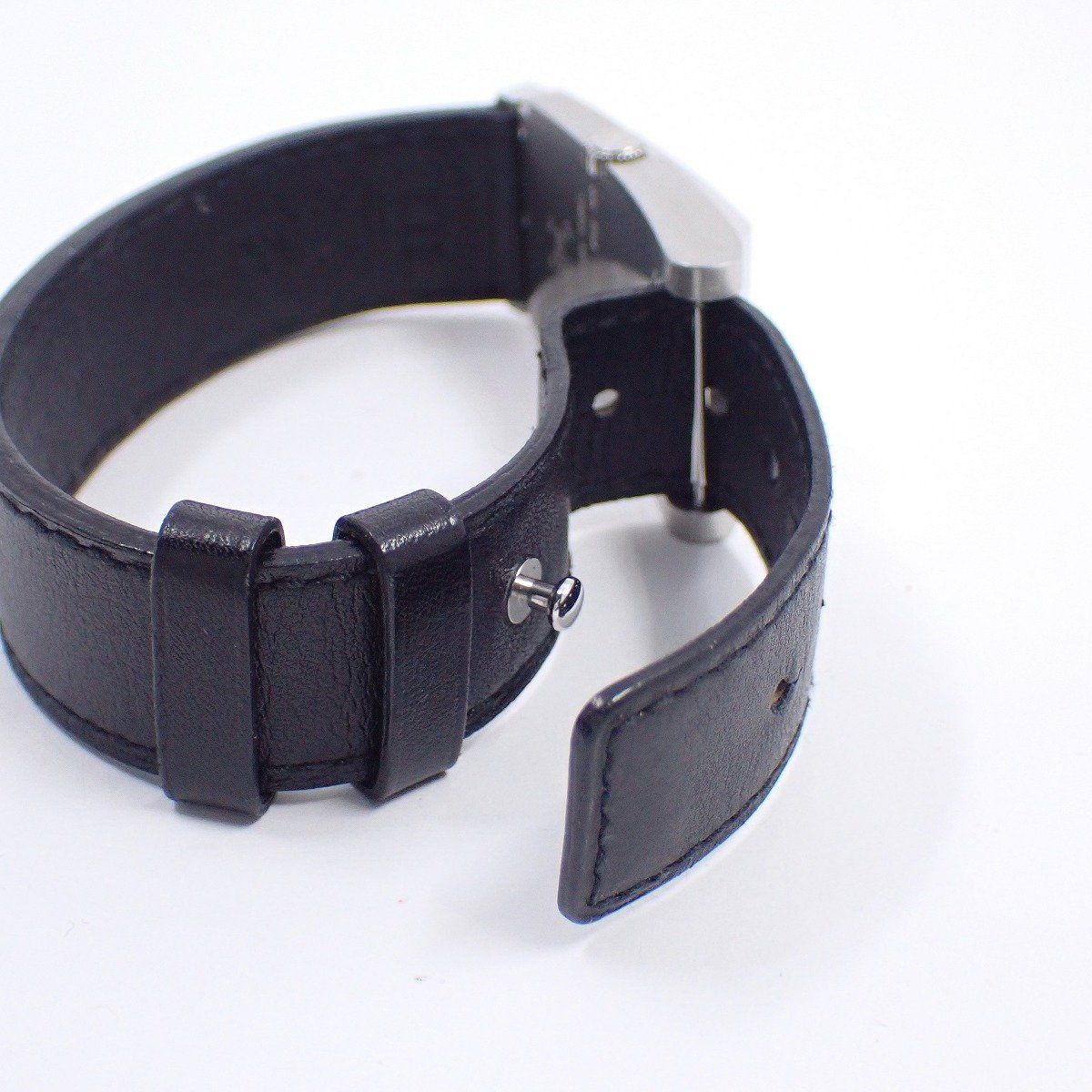 ダンヒル ウェイファー クォーツ メンズ 腕時計 シルバー文字盤 純正革