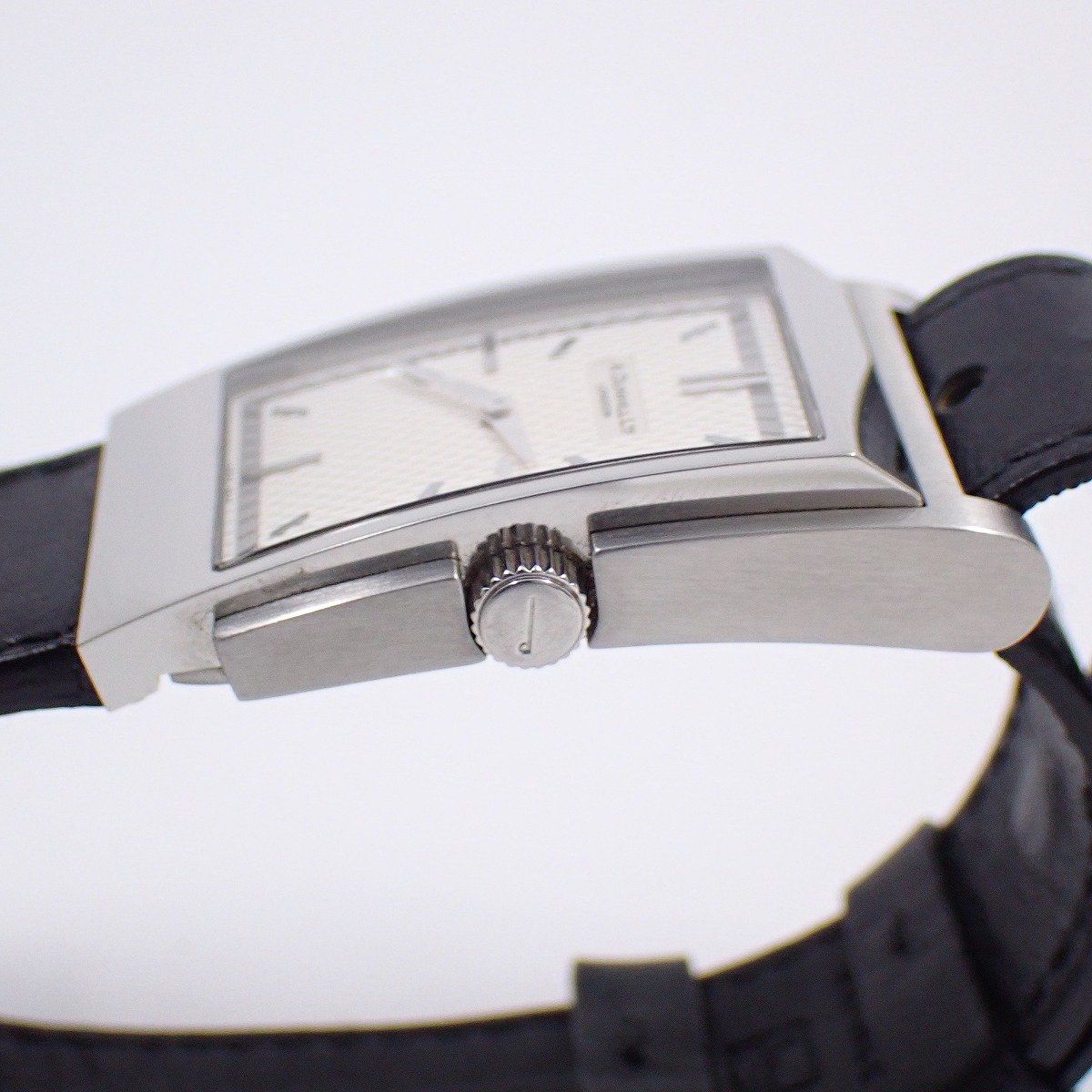 ダンヒル ウェイファー クォーツ メンズ 腕時計 シルバー文字盤 純正革