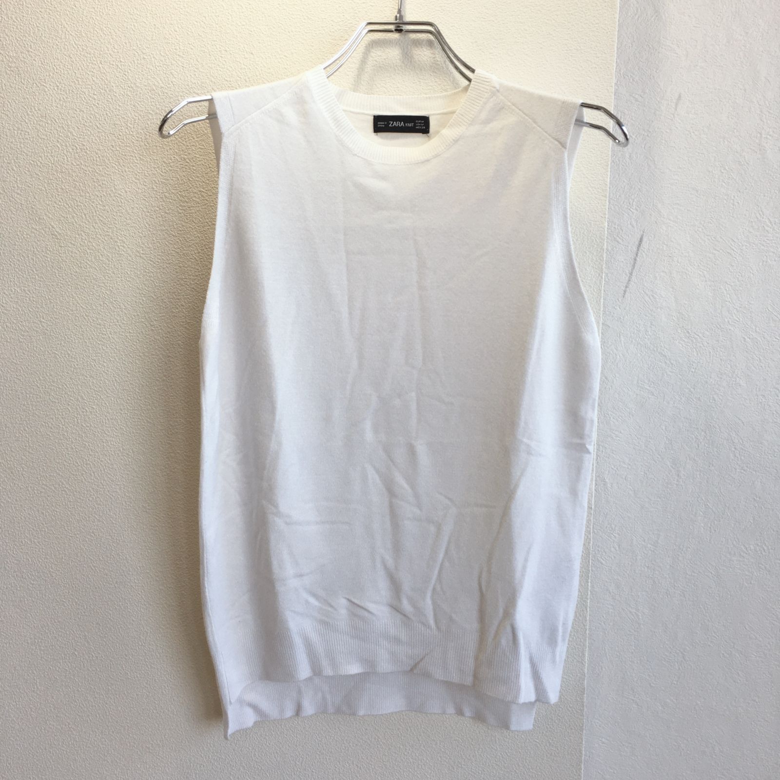 美品✨ ザラ ZARA ノースリーブ ニット リブニット クルーネック 