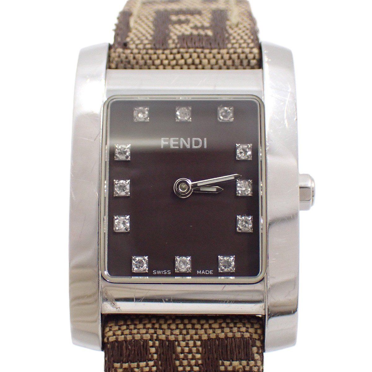 フェンディ 7000L クラシコ クォーツ レディース 腕時計 12Pダイヤ入り