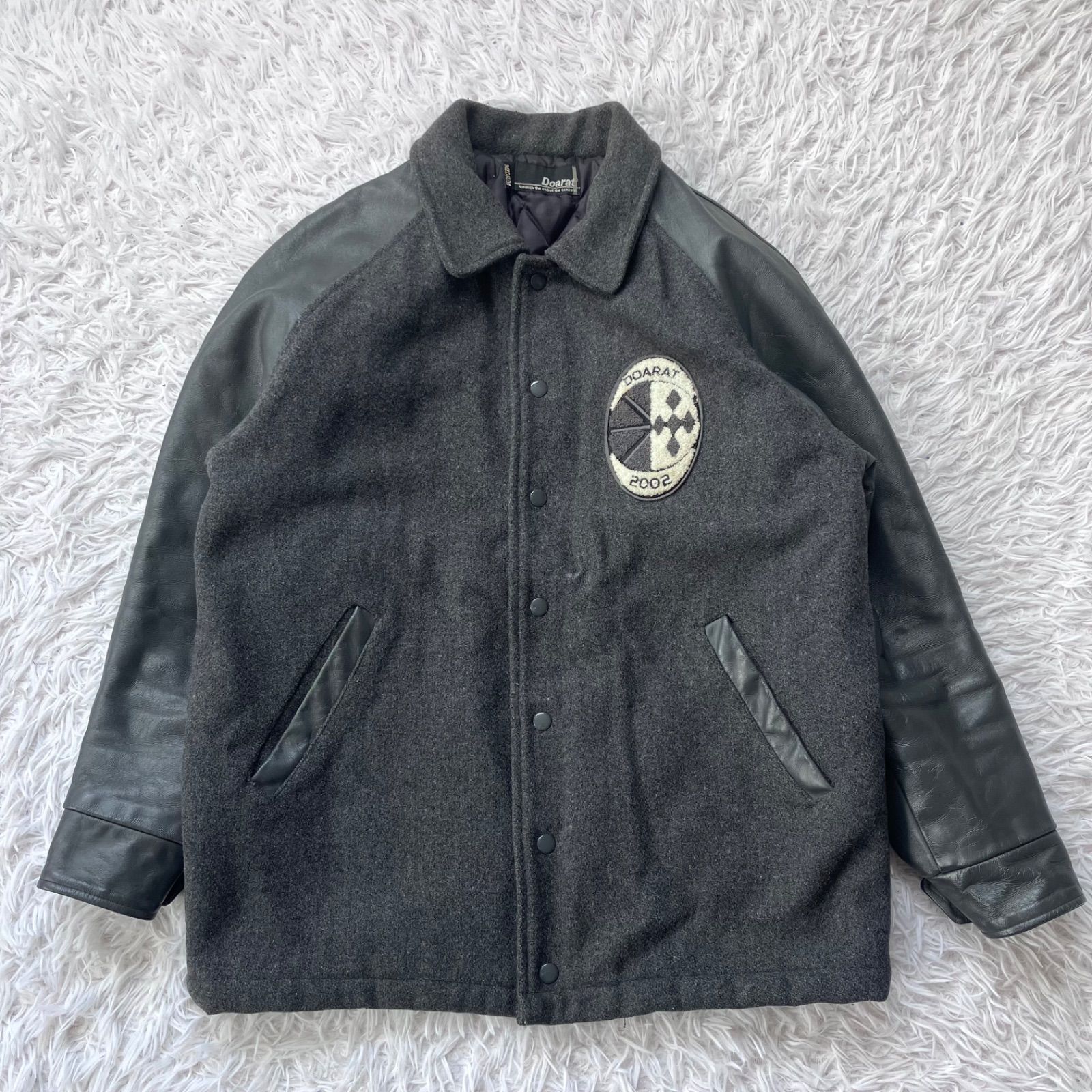Doarat スタジャン 袖レザー 本革 2002 古着 00s キルティング M 16