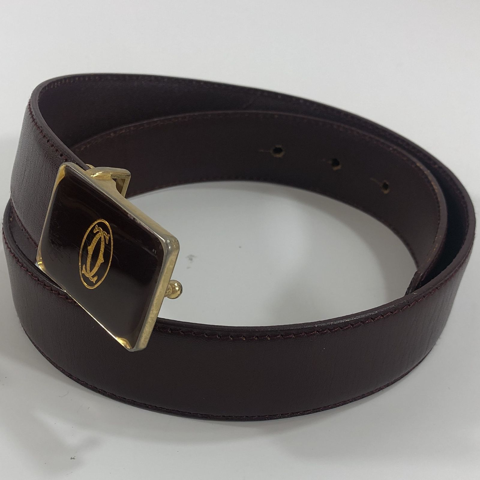 美品 カルティエ マストライン ベルト レザー ボルドー - メルカリ