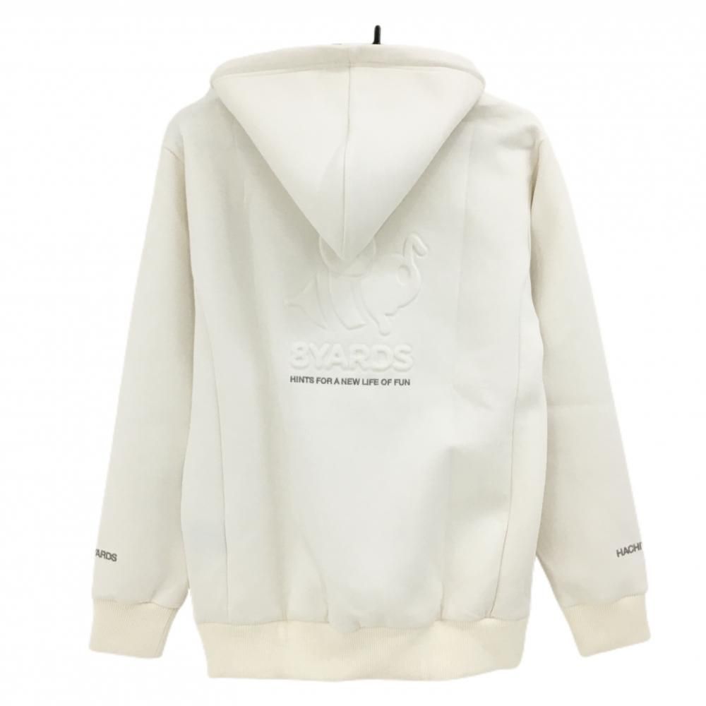 新品】ハチヤーズ パーカー 白 背面立体ロゴ トレーナー レディース L