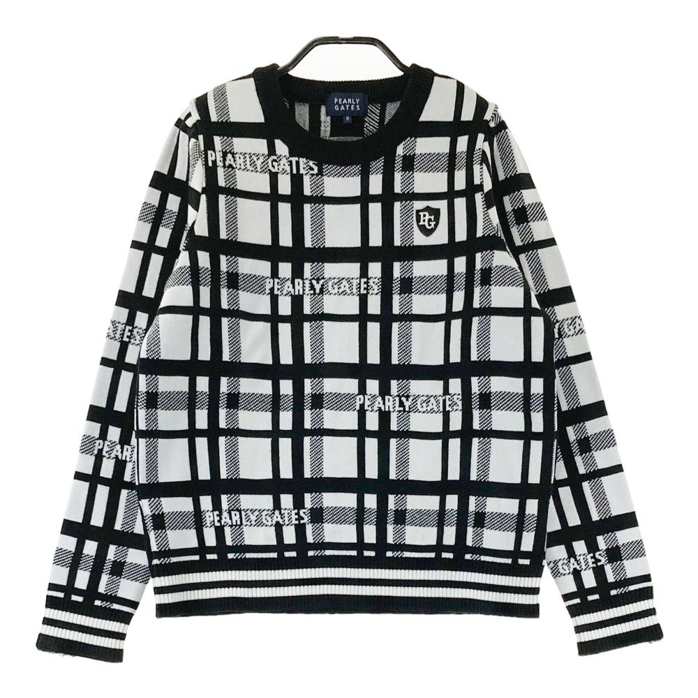サイズ：0 PEARLY GATES パーリーゲイツ 長袖ニットセーター チェック