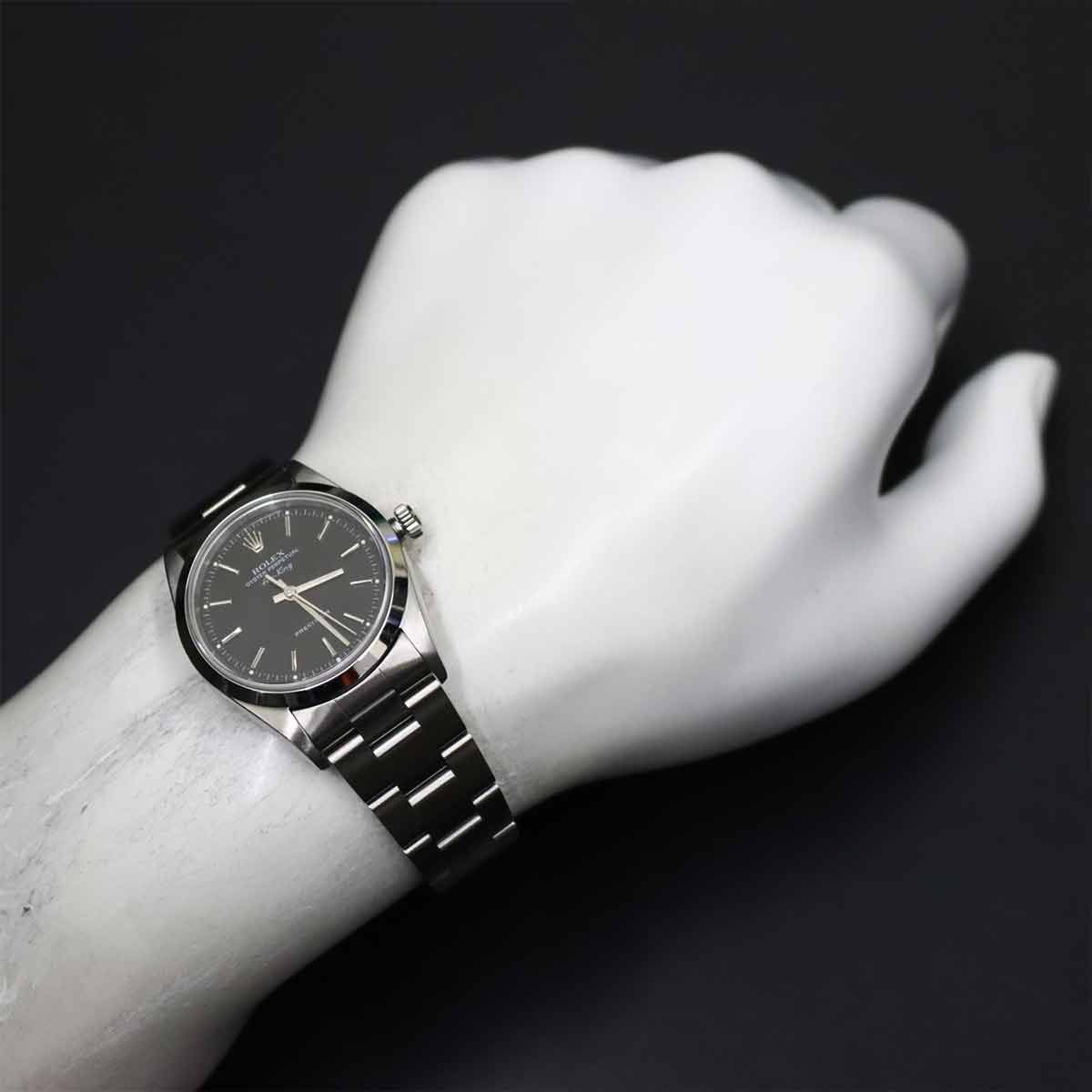 ロレックス ROLEX エアキング 14000 U番 メンズ 腕時計 ブラック 