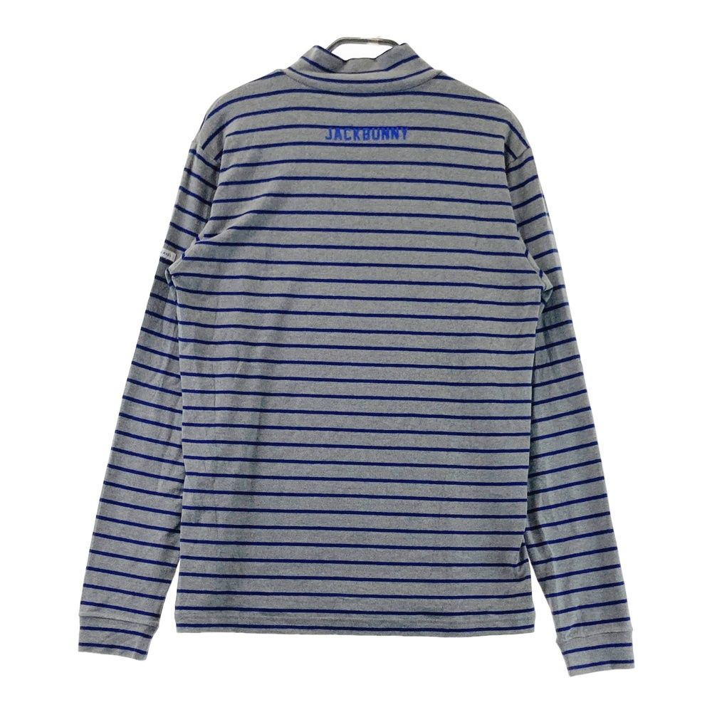 新品 ジャックバニー 長袖モックネック ボーダー ブルー Mサイズ（4） サイズ：4 JACK BUNNY ジャックバニー ハイネック 長袖Tシャツ